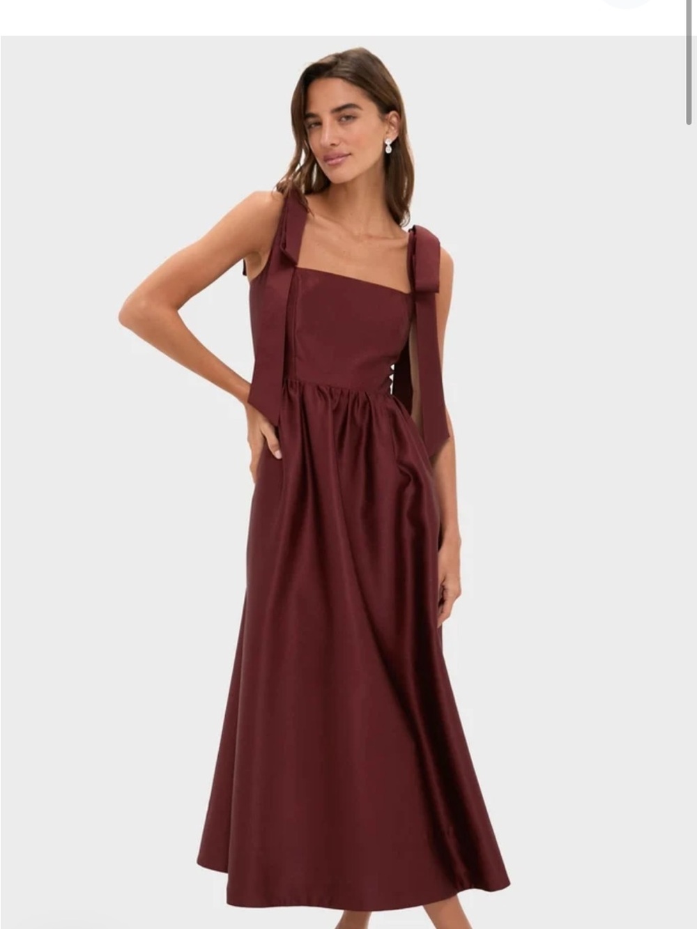 Tuckernuck Oxblood Dupioni Bow Esme Dress
